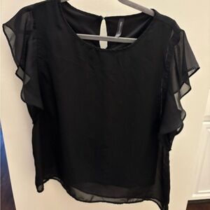 Massini Black Sheer Women's Blouse